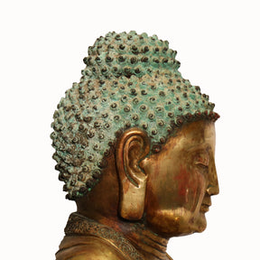 Bronze Shakyamuni Seated Buddha From Tibet - Ca 1910