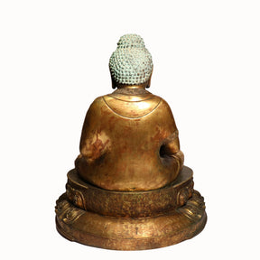 Bronze Shakyamuni Seated Buddha From Tibet - Ca 1910