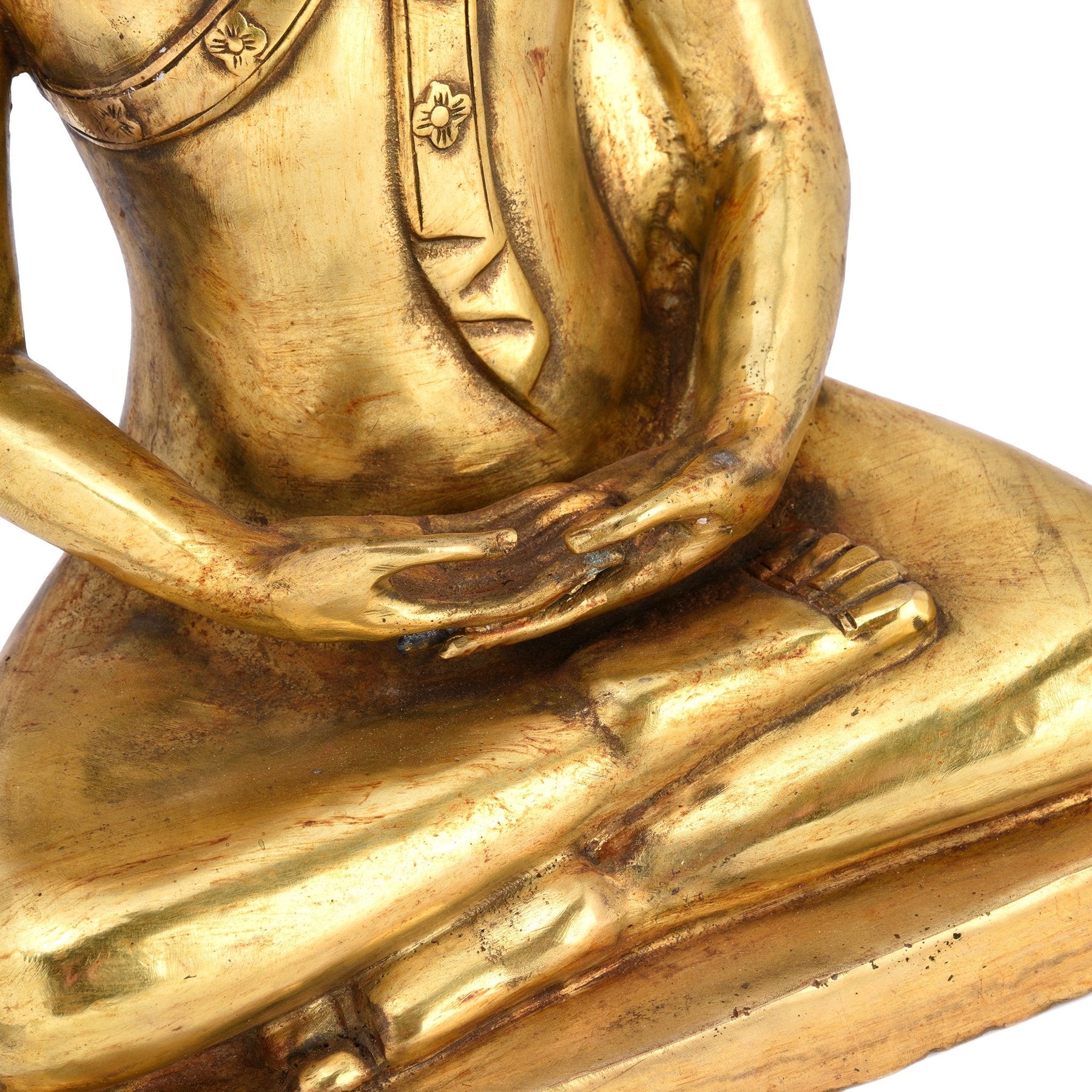 Bronze Sitting Buddha Statue - Dhyana Mudra Pose