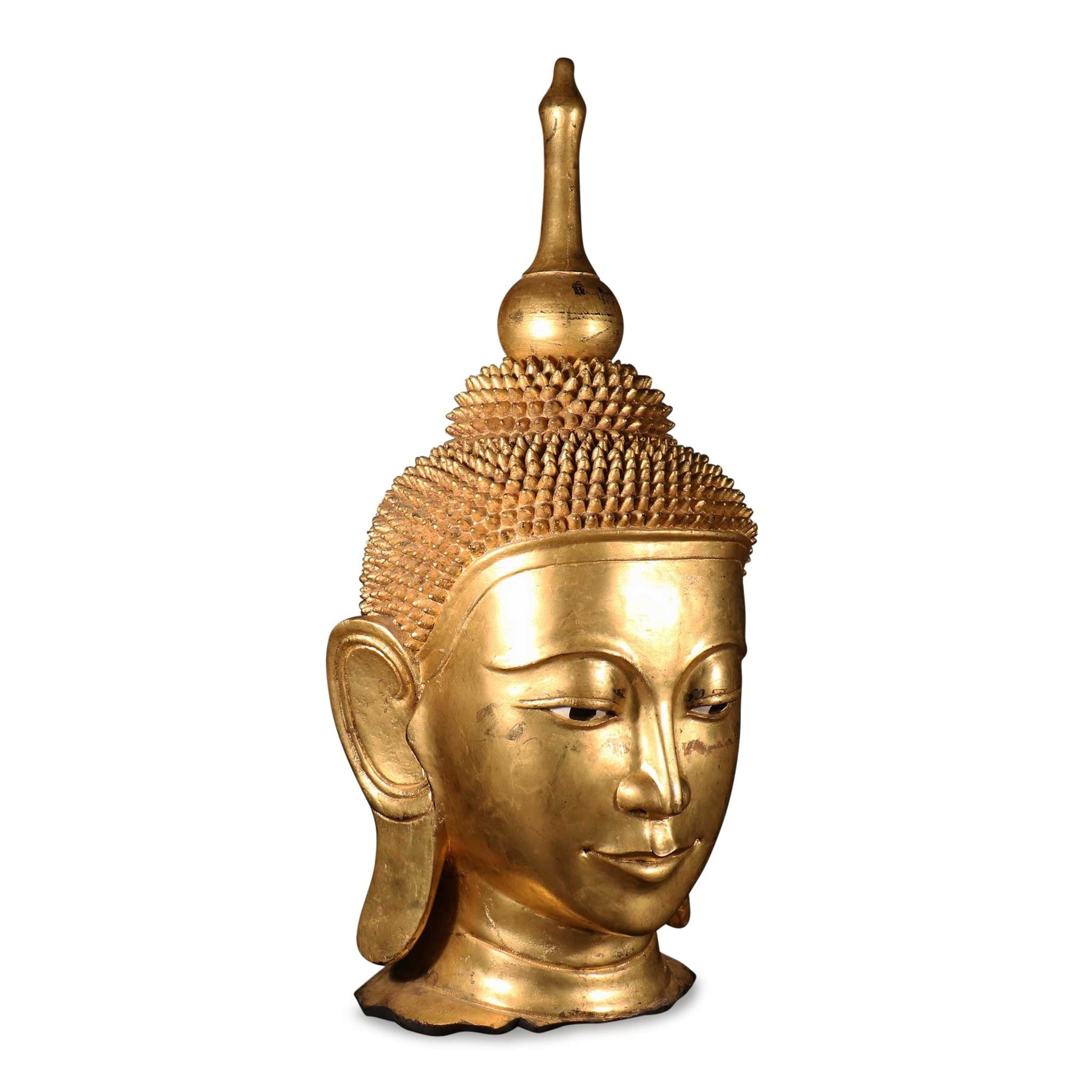 Burmese Gilded Buddha Head - Ca 50 yrs old