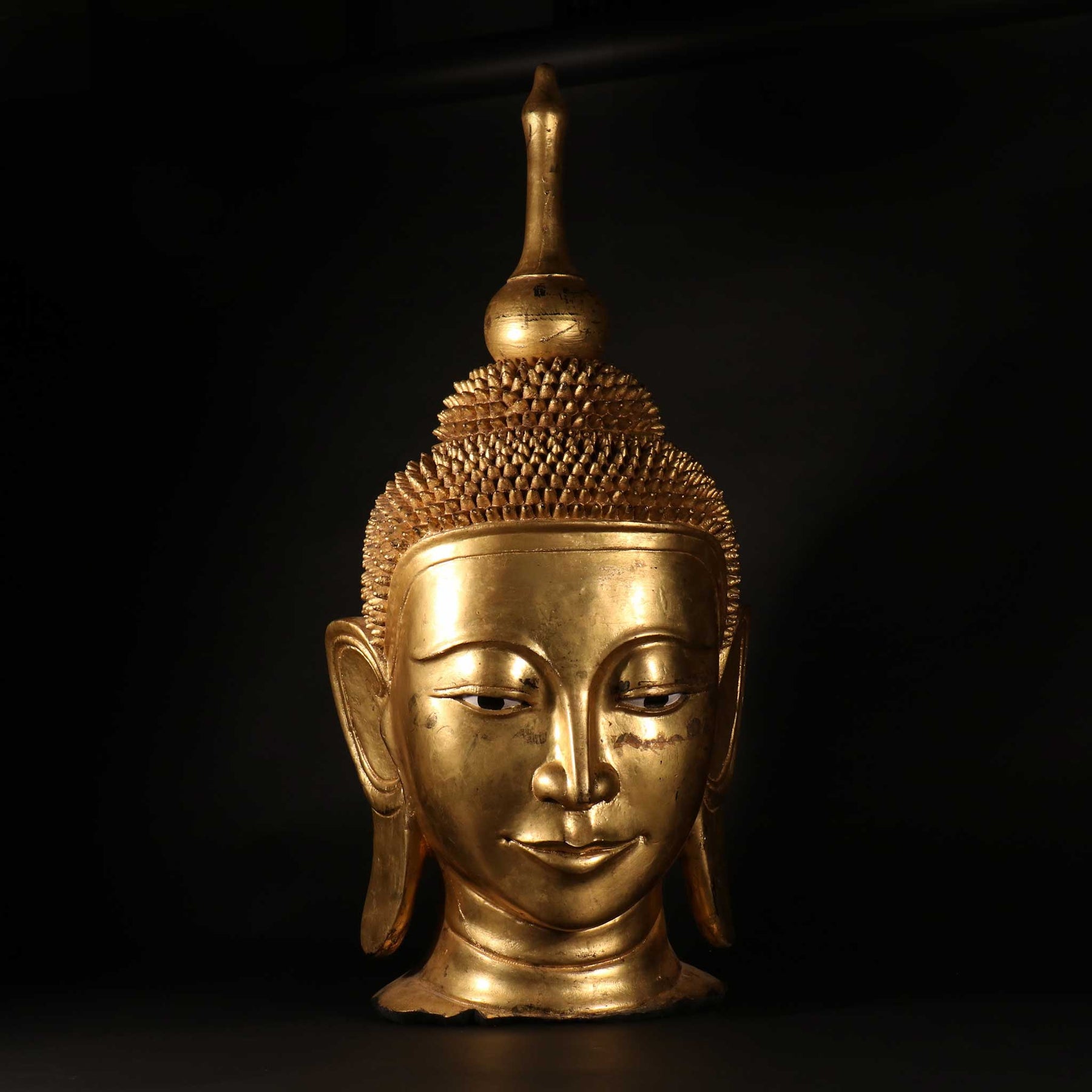 Burmese Gilded Buddha Head - Ca 50 yrs old