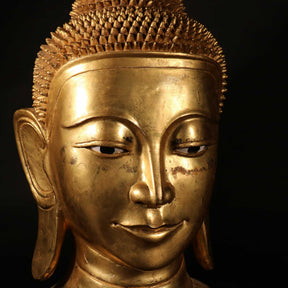 Burmese Gilded Buddha Head - Ca 50 yrs old