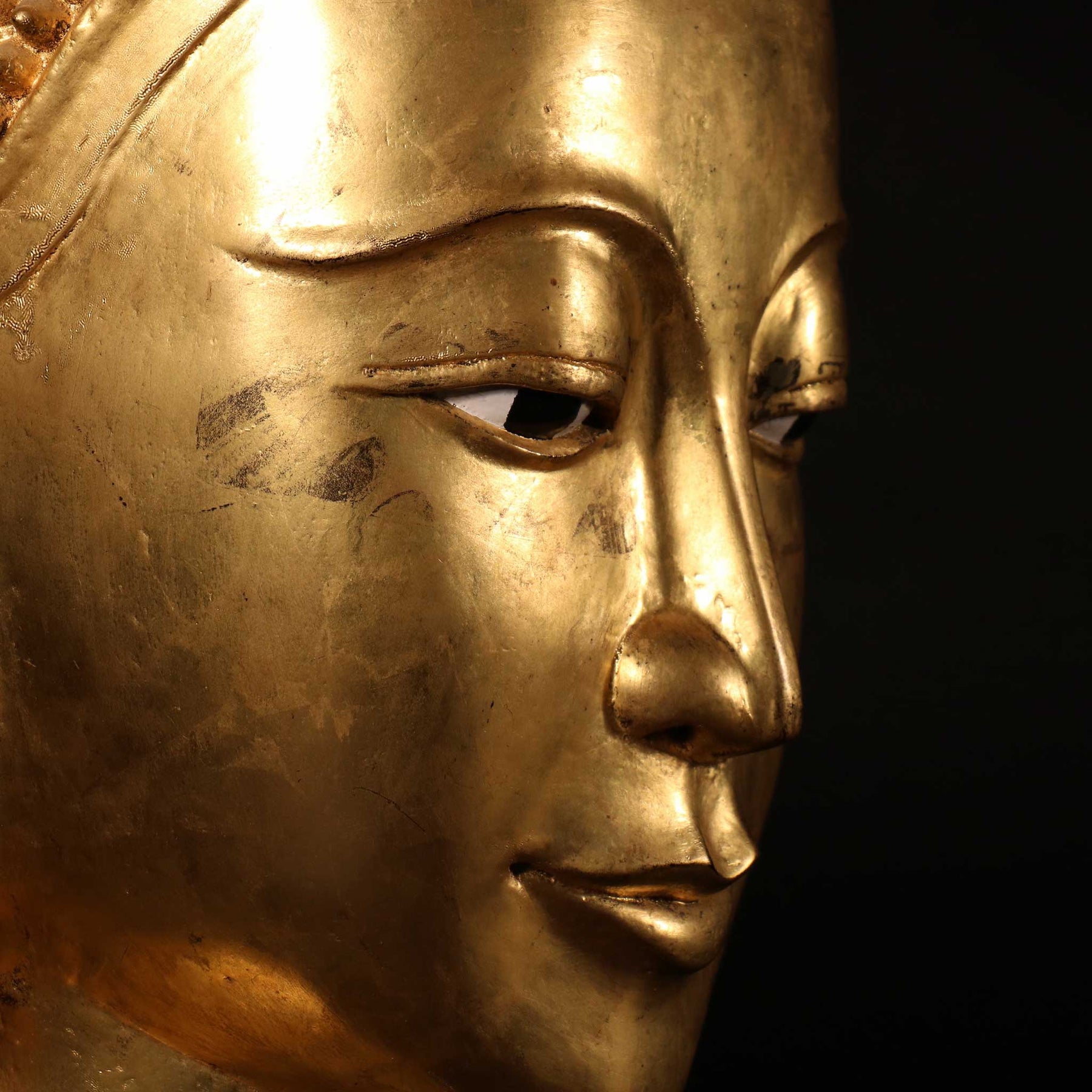 Burmese Gilded Buddha Head - Ca 50 yrs old