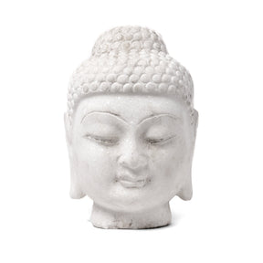 Carved Buddha Head - White Marble