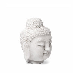 Carved Buddha Head - White Marble