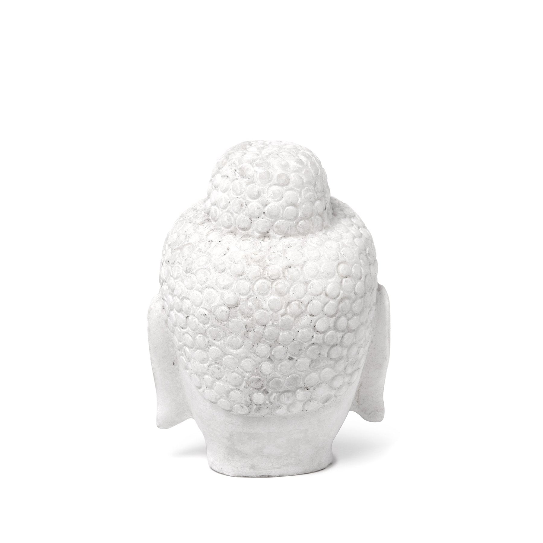 Carved Buddha Head - White Marble