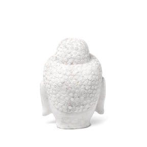 Carved Buddha Head - White Marble