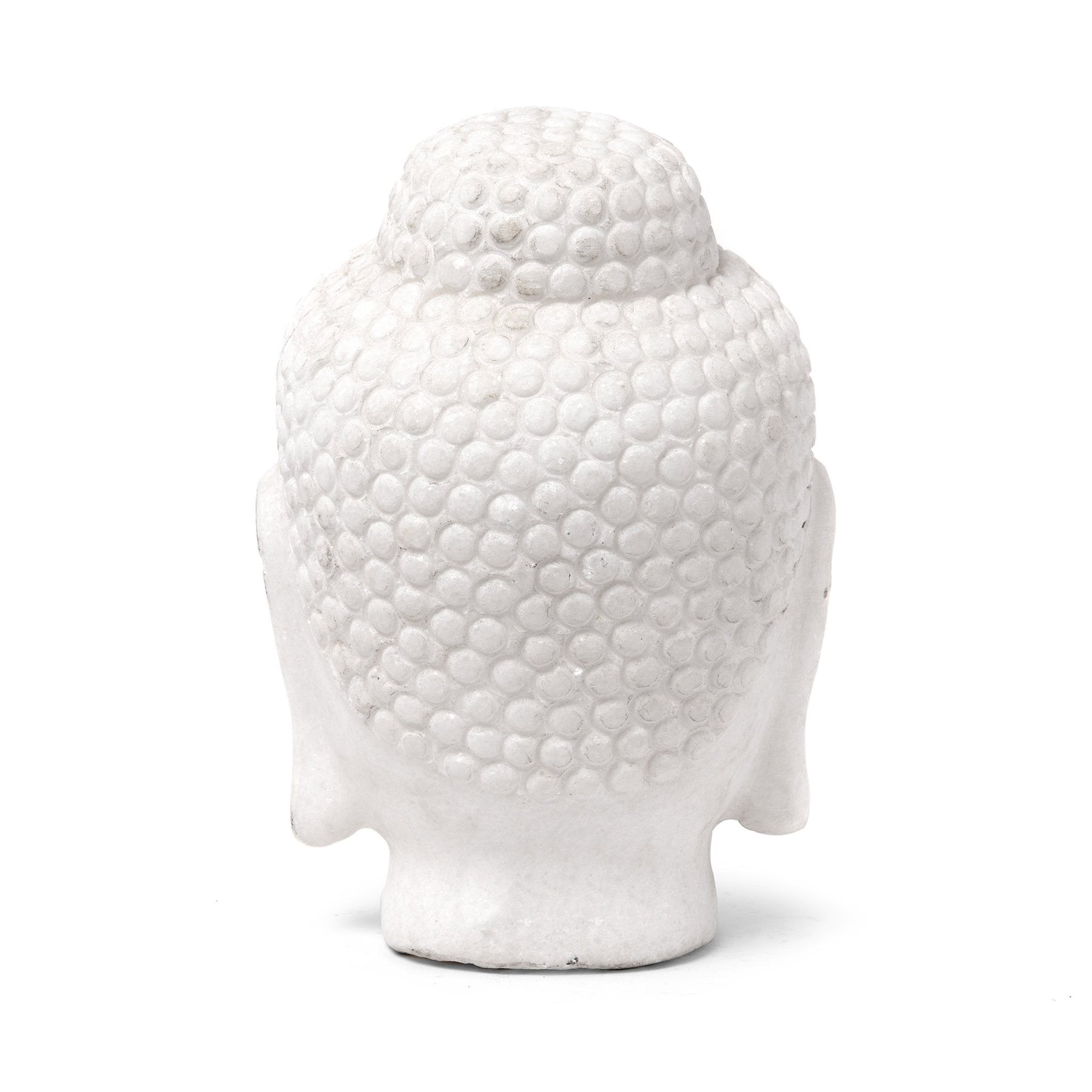 Carved Buddha Head - White Marble
