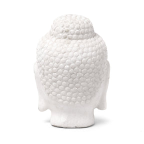 Carved Buddha Head - White Marble