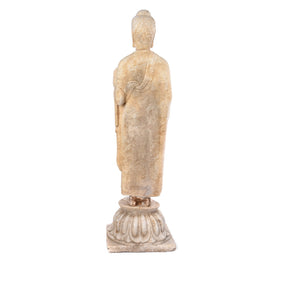 Carved Marble Standing Chinese Buddha Statue