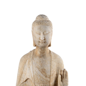 Carved Marble Standing Chinese Buddha Statue