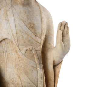 Carved Marble Standing Chinese Buddha Statue