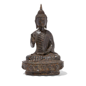 Cast Bronze Sitting Buddha Statue - Vitarka Mudra