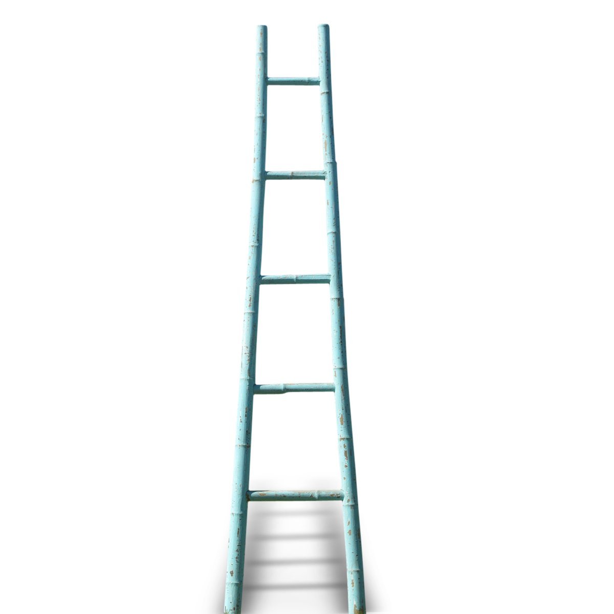 Blue Painted Chinese Bamboo Ladder
