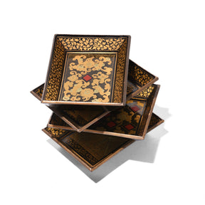 Chinese Export Black Lacquer Games Box - Qing Dynasty - Early 19thC