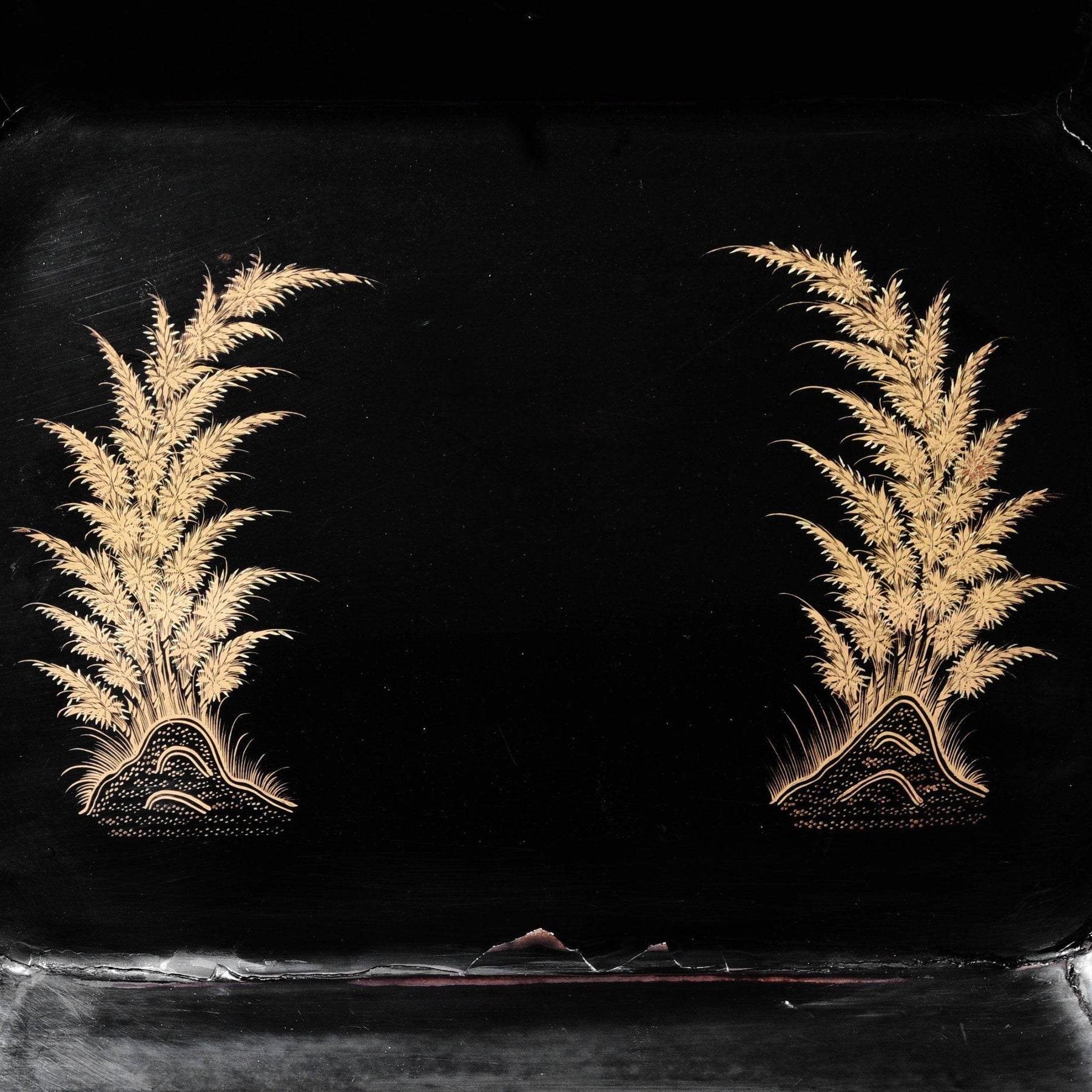 Gilt Black Lacquer Chinese Export Sewing Box - Early 19th Century