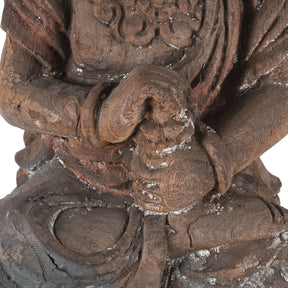Chinese Painted Wood Seated Guanyin Statue
