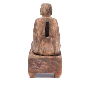 Chinese Polychrome Wood Figure of Buddha - 17thC