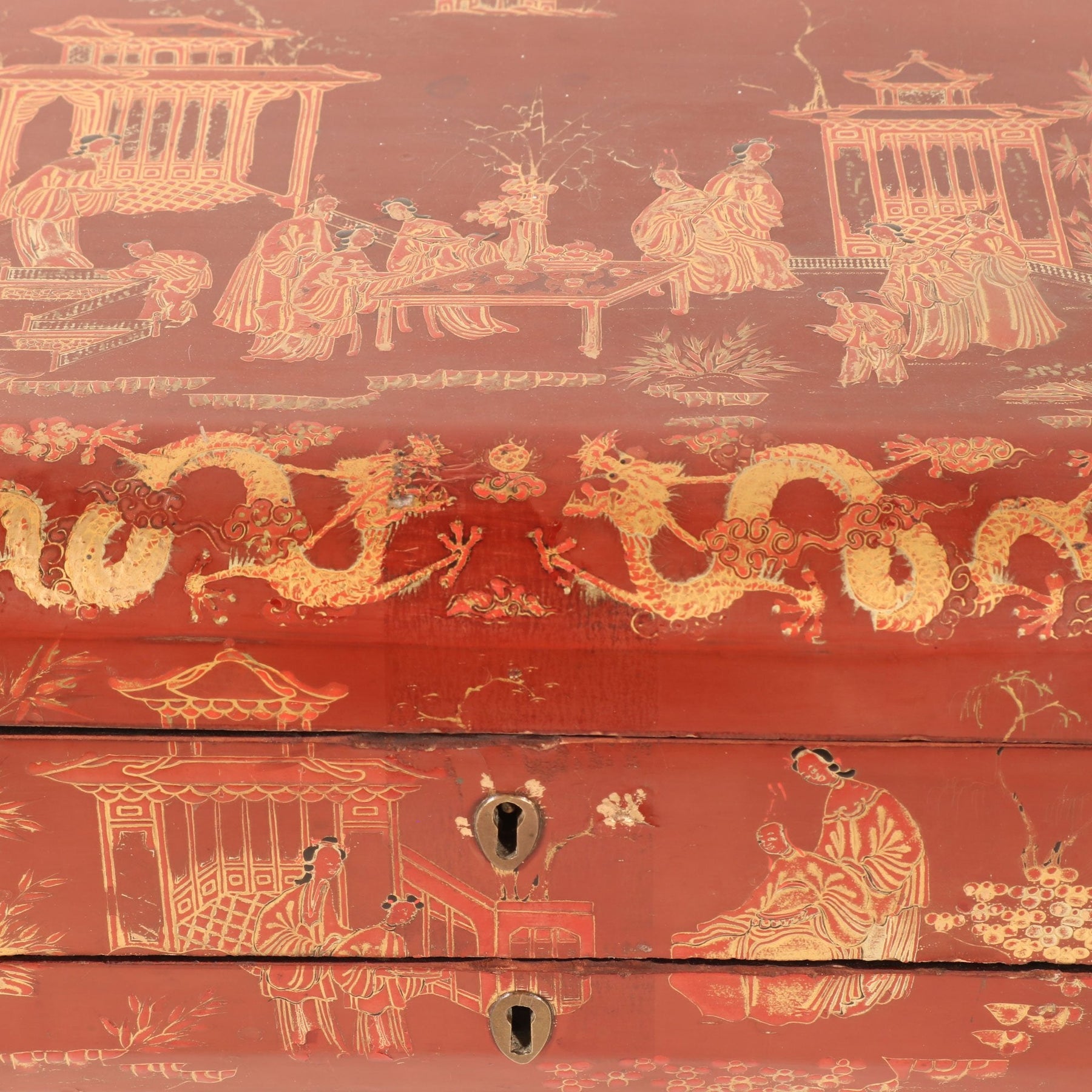 Chinese Export Red Lacquer Box - 19thC