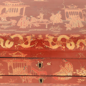 Chinese Export Red Lacquer Box - 19thC