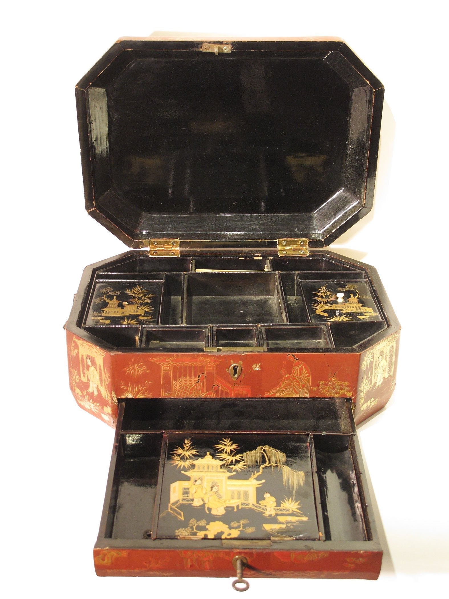 Chinese Export Red Lacquer Box - 19thC