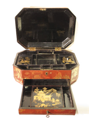 Chinese Export Red Lacquer Box - 19thC