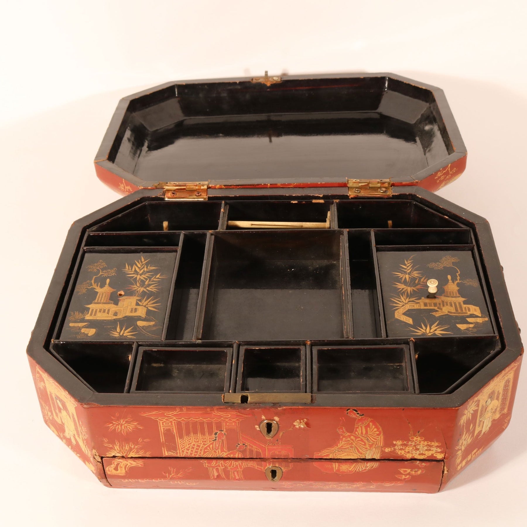 Chinese Export Red Lacquer Box - 19thC