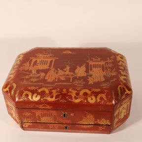 Chinese Export Red Lacquer Box - 19thC