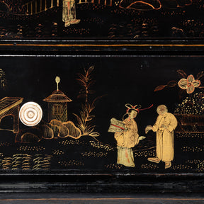 Gilt Black Lacquer Chinese Export Jewellery Cabinet - Early 19thC