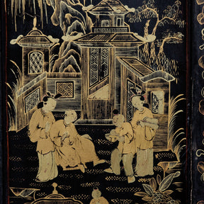 Gilt Black Lacquer Chinese Export Jewellery Cabinet - Early 19thC