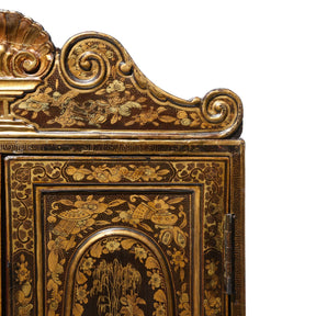 Gilt Black Lacquer Jewellery Cabinet - Early 19thC