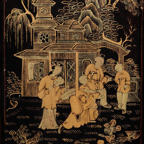 Gilt Black Lacquer Chinese Export Jewellery Cabinet - Early 19thC