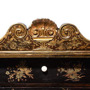 Gilt Black Lacquer Jewellery Cabinet - Early 19thC
