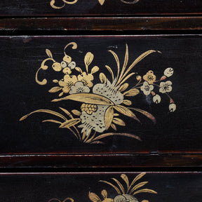 Gilt Black Lacquer Jewellery Cabinet - Early 19thC