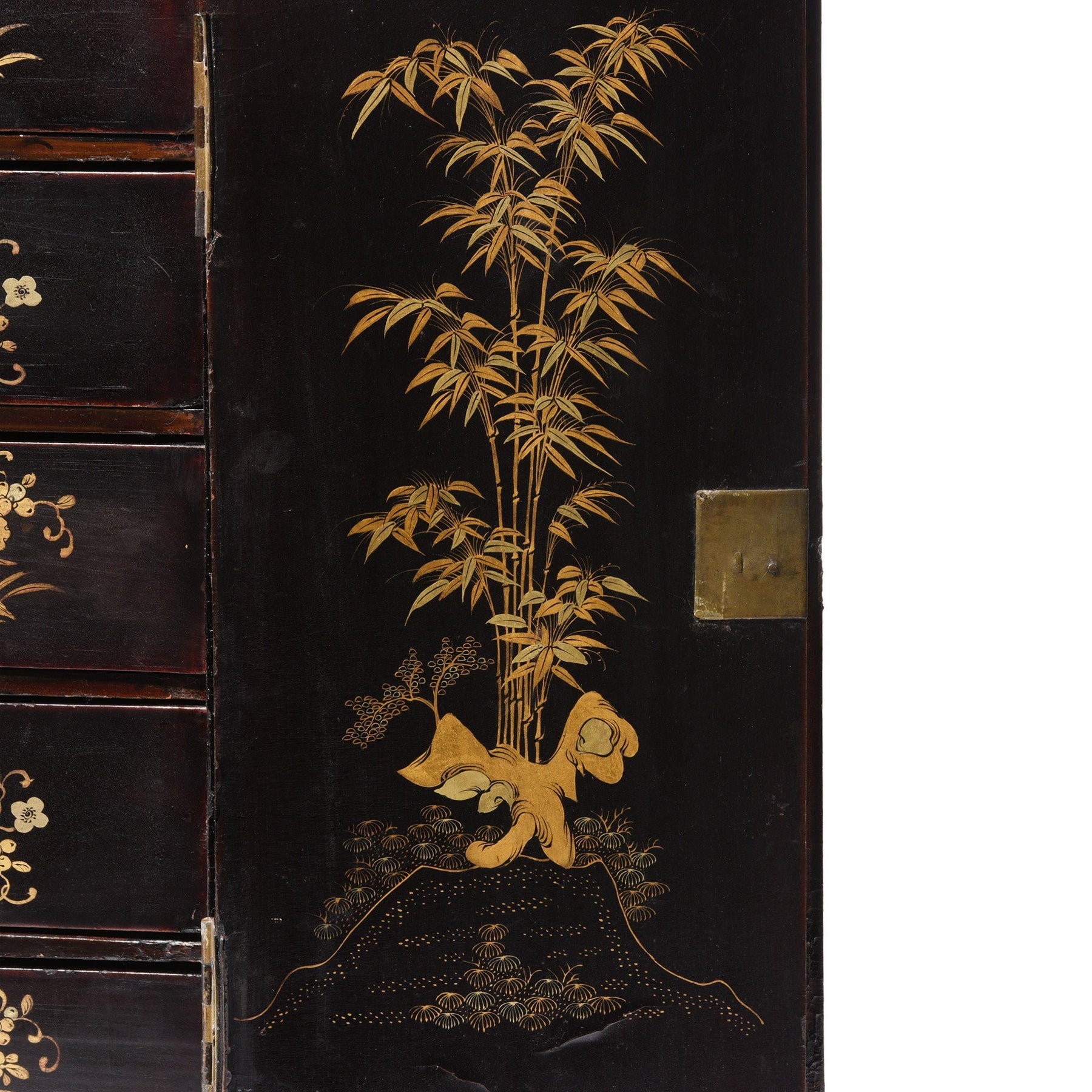 Gilt Black Lacquer Jewellery Cabinet - Early 19thC