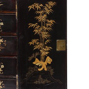 Gilt Black Lacquer Jewellery Cabinet - Early 19thC