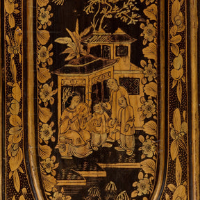 Gilt Black Lacquer Jewellery Cabinet - Early 19thC