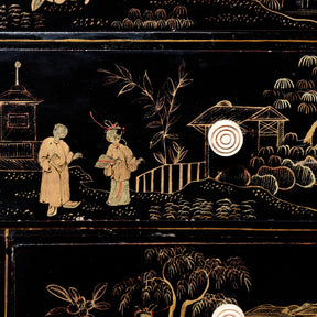 Gilt Black Lacquer Chinese Export Jewellery Cabinet - Early 19thC