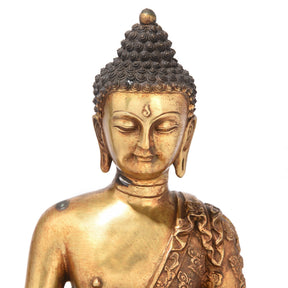 Gilt Bronze Sitting Buddha Statue - Varada Mudra Pose
