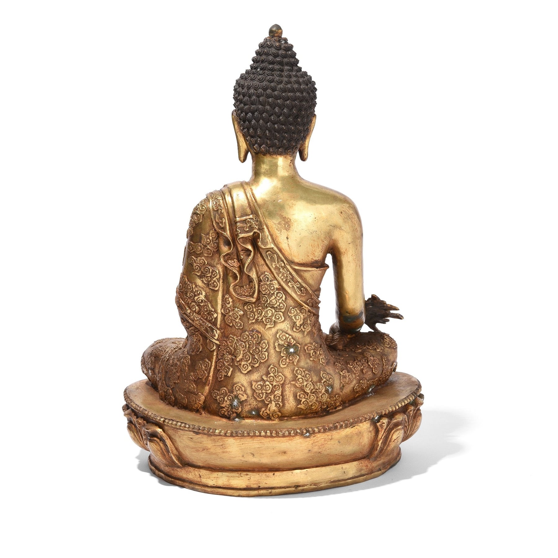 Gilt Bronze Sitting Buddha Statue - Varada Mudra Pose