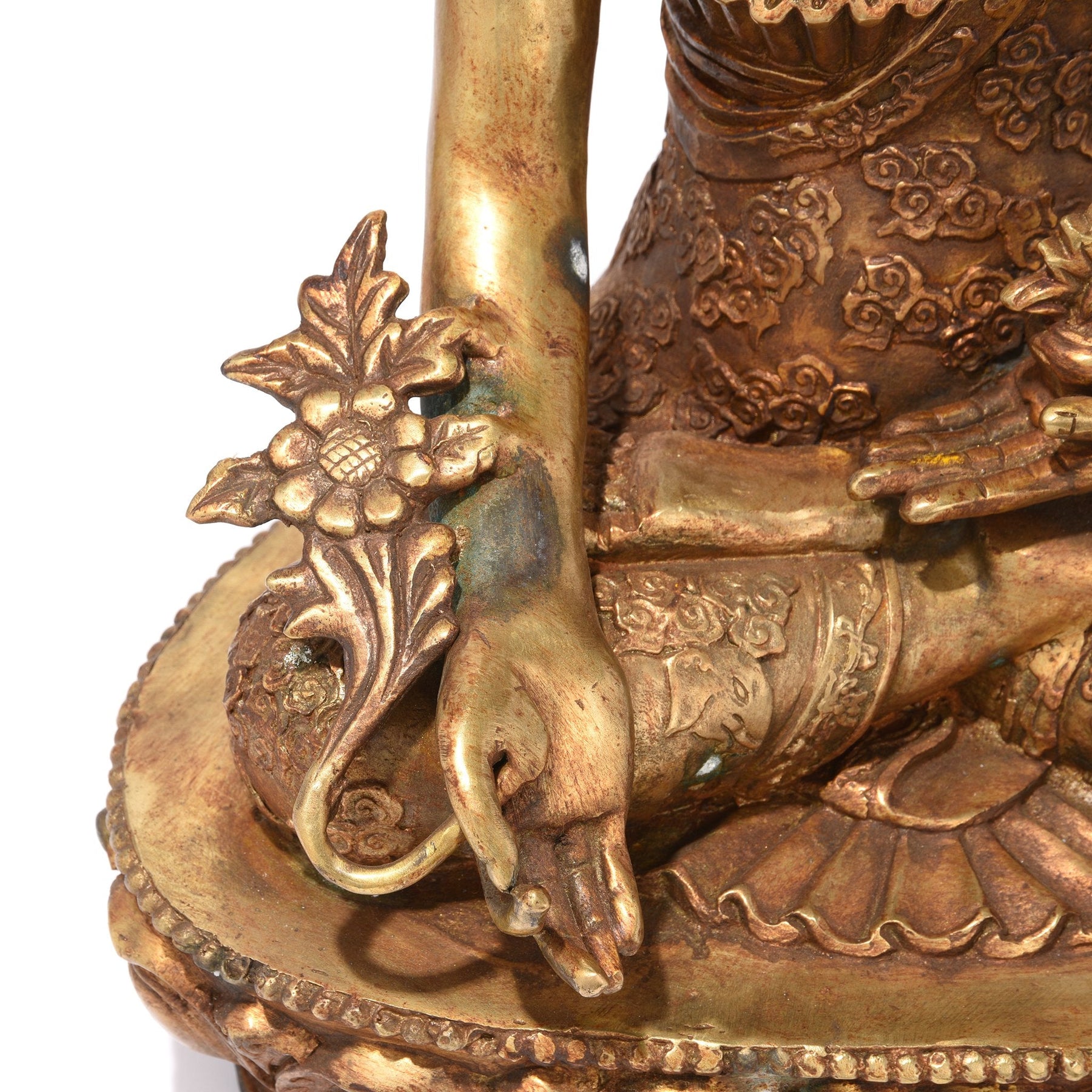 Gilt Bronze Sitting Buddha Statue - Varada Mudra Pose