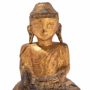 Gilt Wooden Burmese Buddha Statue - 18thC