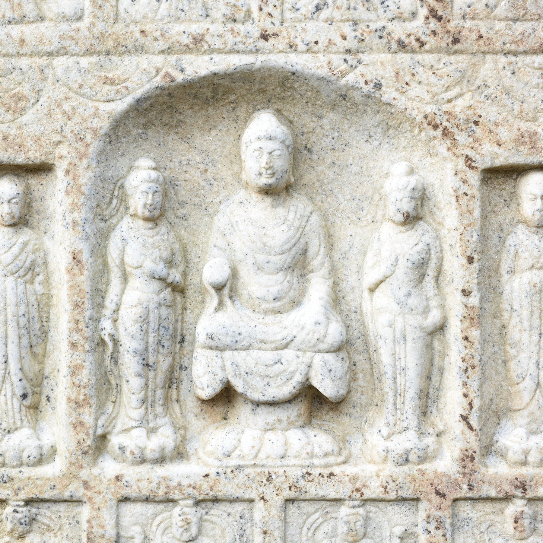 Hand Carved Marble Buddha Stele From Hebei