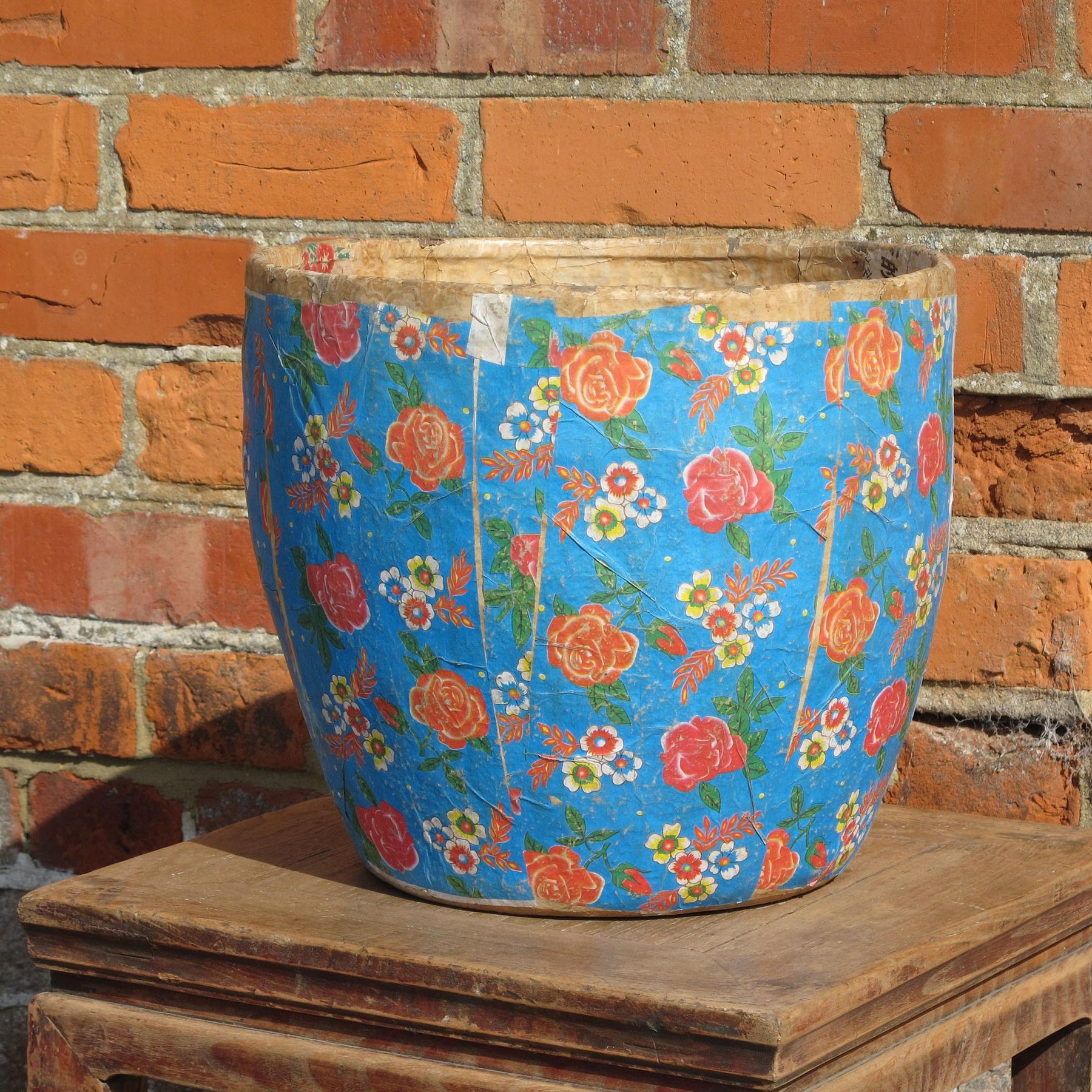 Papier Mache Bin From Shanxi - Ca 70 Yrs Old