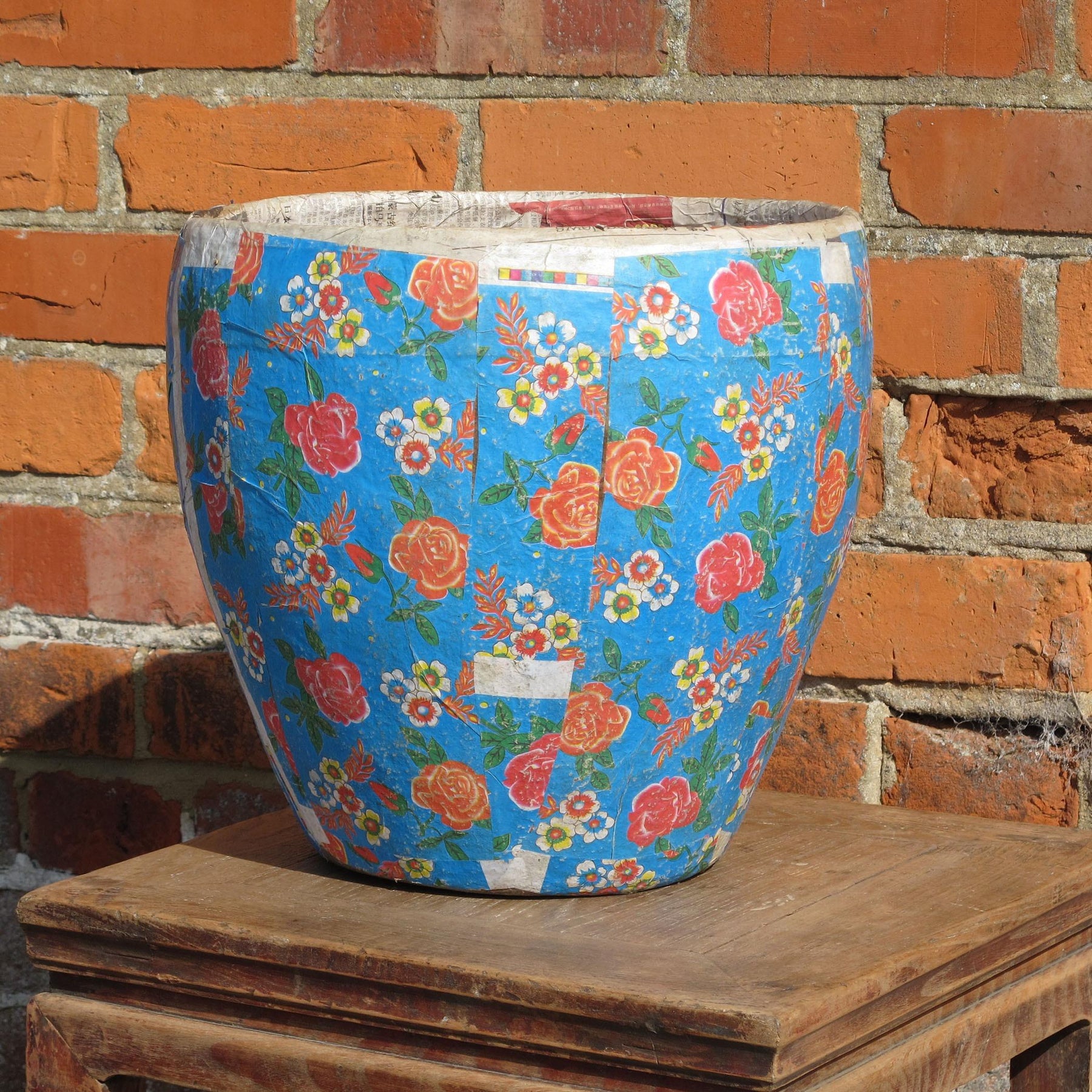 Papier Mache Bin From Shanxi - Ca 70 Yrs Old