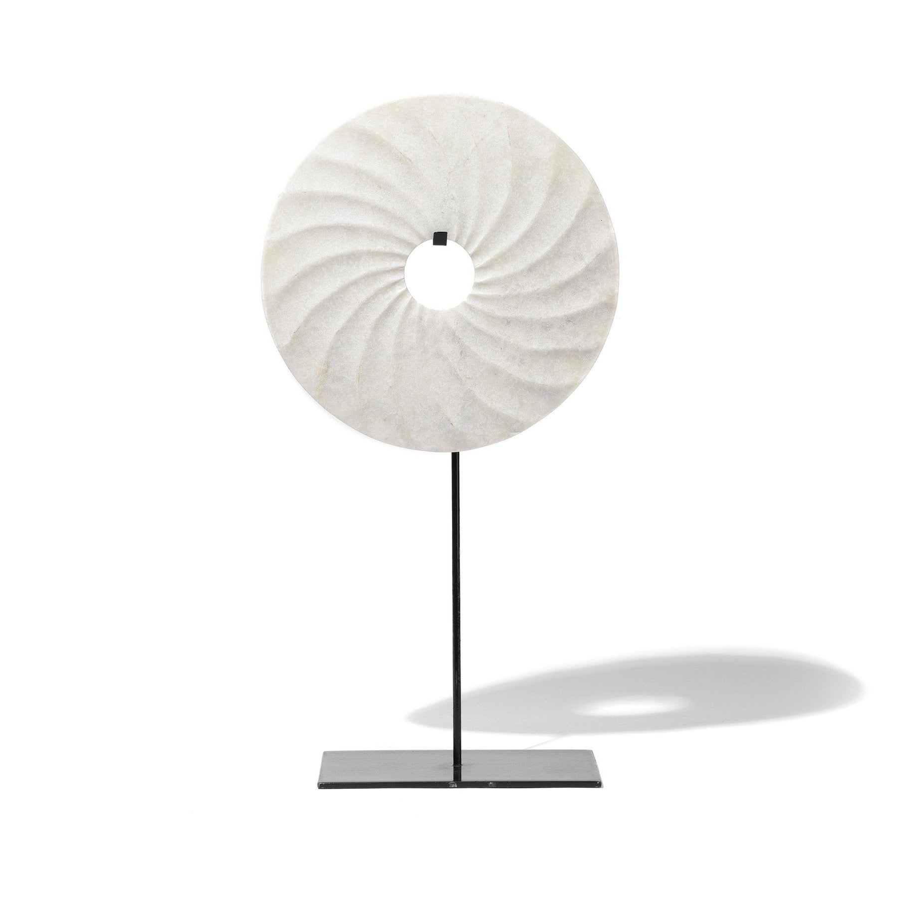 Polished Marble Bi on Iron Stand