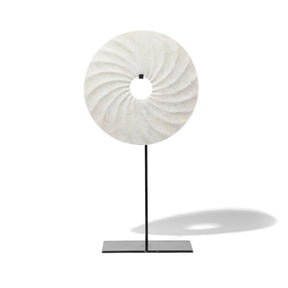 Polished Marble Bi on Iron Stand