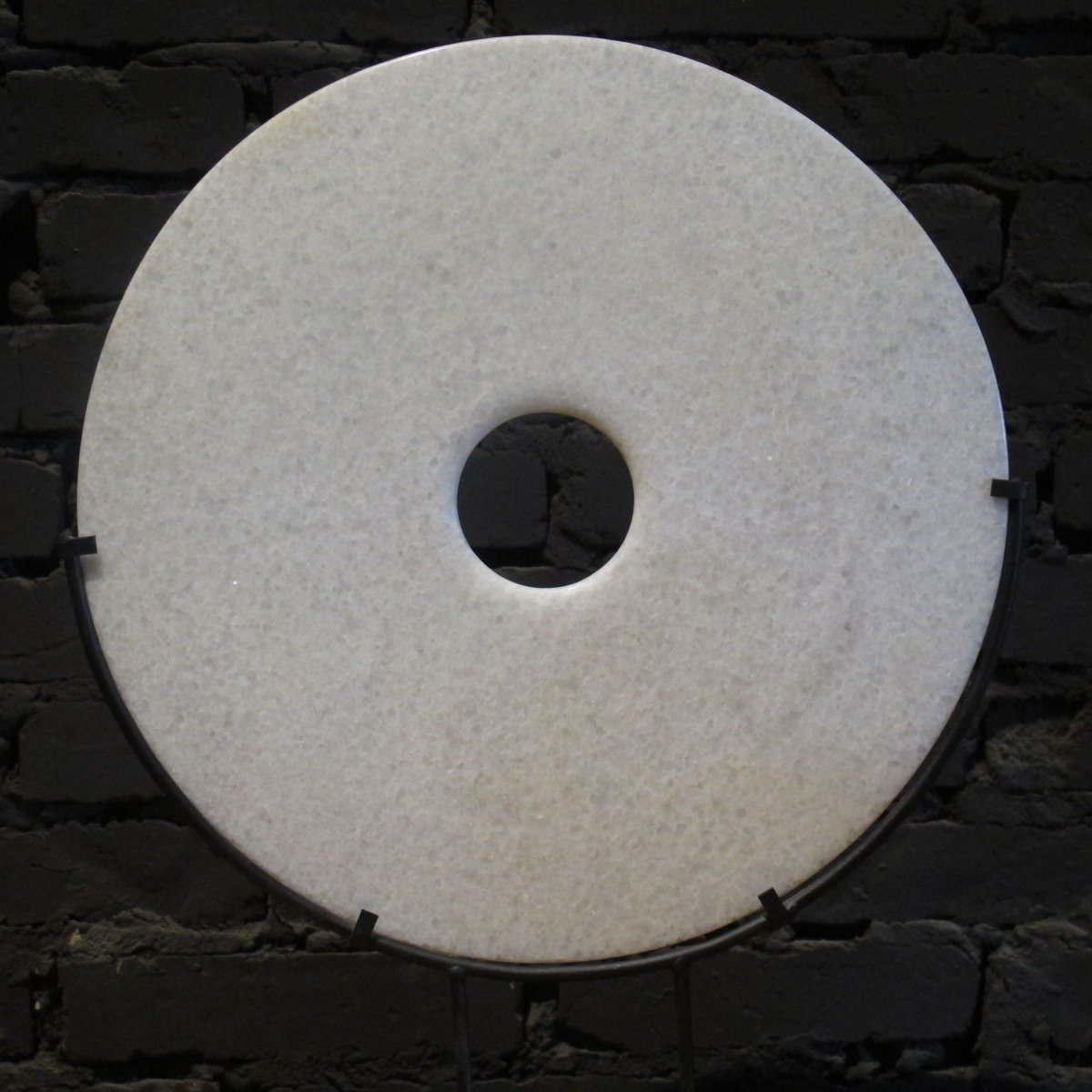 Polished Marble Bi on Iron Stand