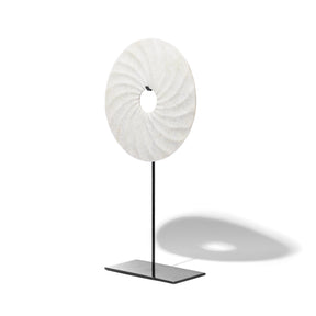 Polished Marble Bi on Iron Stand