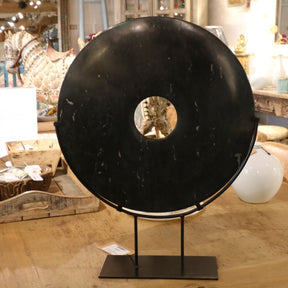 Polished Marble Bi on Iron Stand
